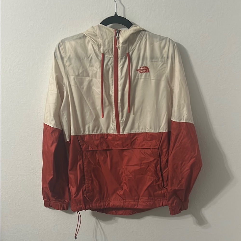 The North Face Two-Tone Orange and Cream Windbreaker